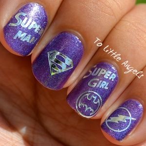 silver DC Superhero - Nail Art Decal